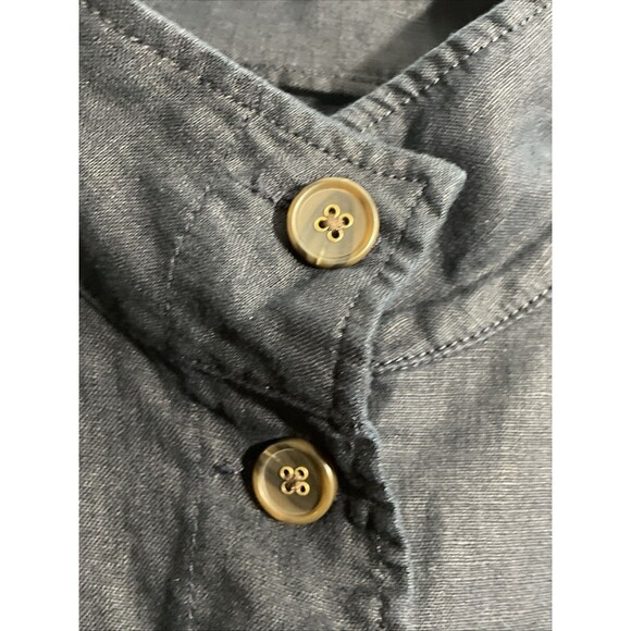 Talbots Plus Petite 1X  Blue Linen Jacket Lightweight Workwear Coastal - Picture 8 of 15